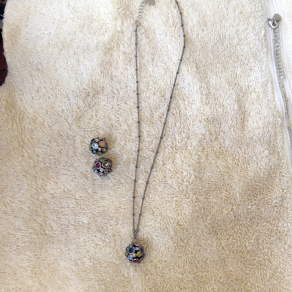 Earrings and necklace